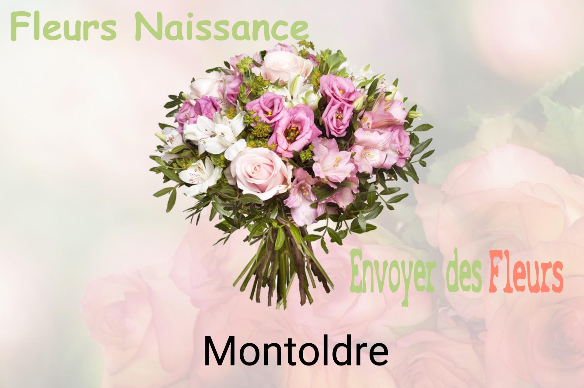 Bouquet de fleurs de naissance livré à Montoldre
