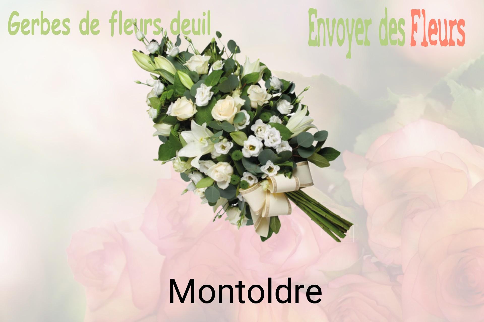 Gerbe de fleurs de deuil livrée à Montoldre